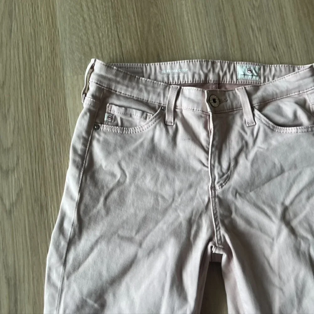 Ag Adriano goldschmied prima crop Powder pink midrise cigarette crop Size 25R - Picture 4 of 9